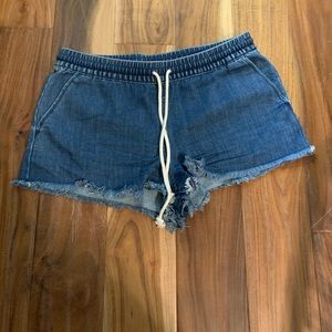 Aerie pull on slip on denim shorts